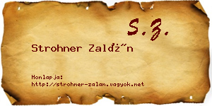 Strohner Zalán névjegykártya